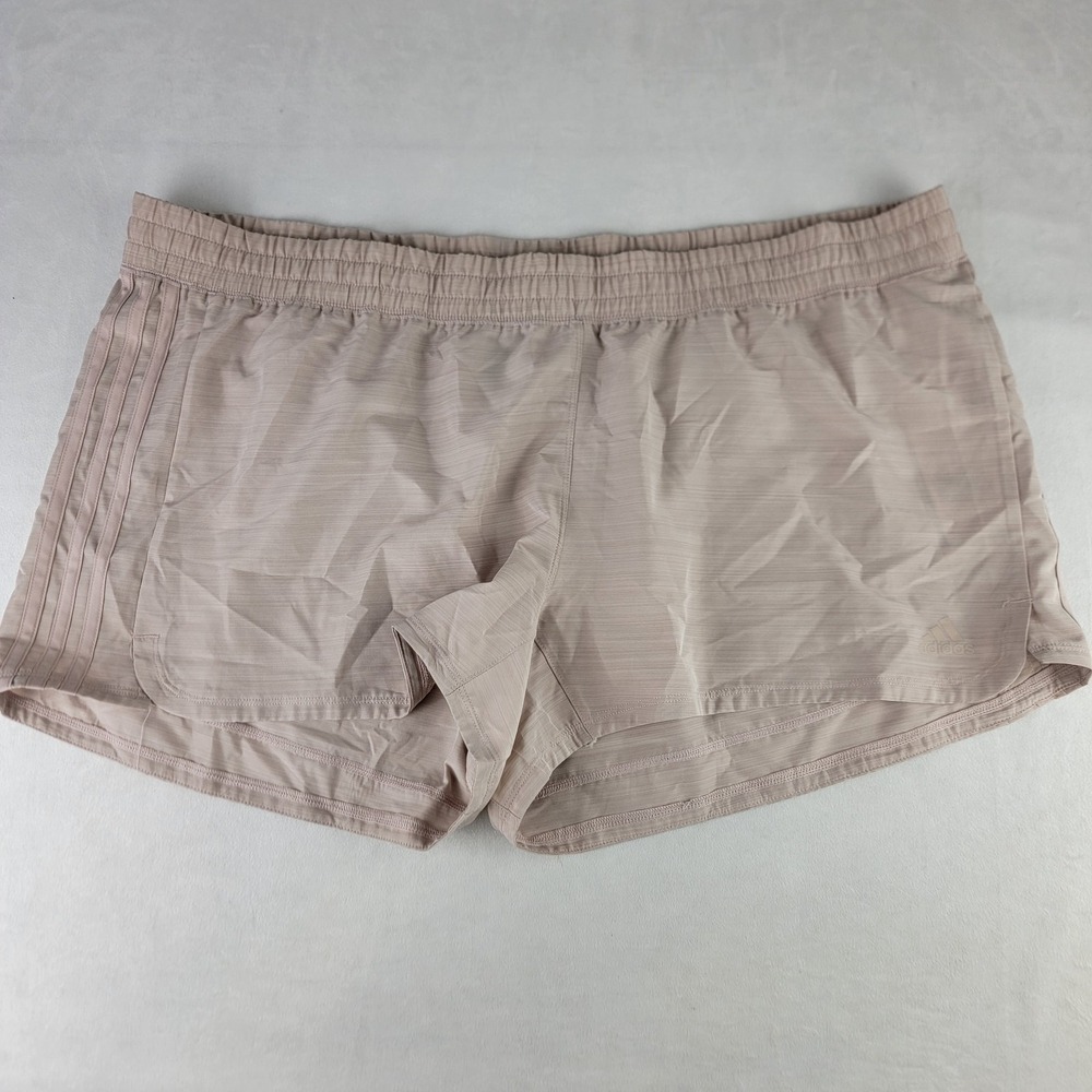 Adidas Womens XXL Aeroready Pacer Short Tan Lightweight Workout  NWT Gym 3"